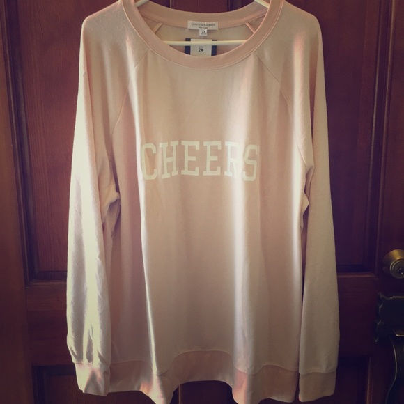 🥂GRAYSON/THREADS Blush Pink “CHEERS” Sweatshirt - Picture 3 of 8